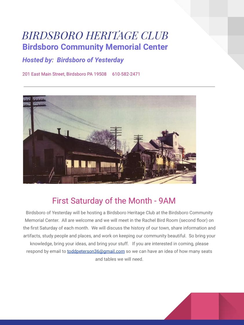 Birdsboro Heritage Club Birdsboro Community Memorial Center